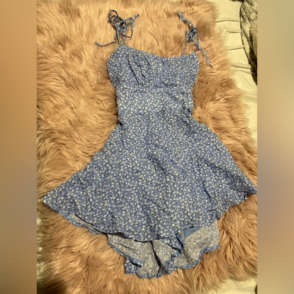 Blue floral romper